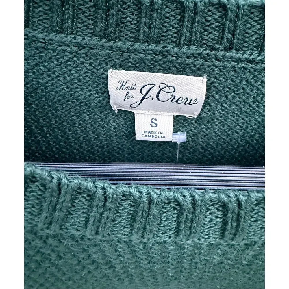 J.Crew Mens Small Green Knit Crewneck Sweater Cotton Textured NWT $118